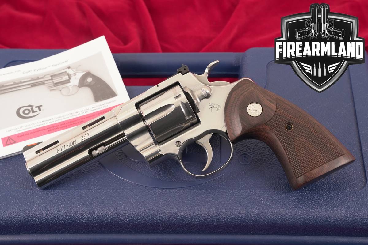 Colt Python 2020 Series 357 Magnum 4.25" Bright Stainless DA/SA Snake Gun
