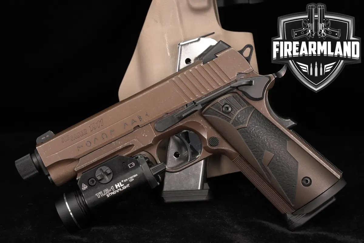 Sig Sauer 1911 Spartan II 45 ACP 5 Distressed Coyote THREADED +2 MAGS
