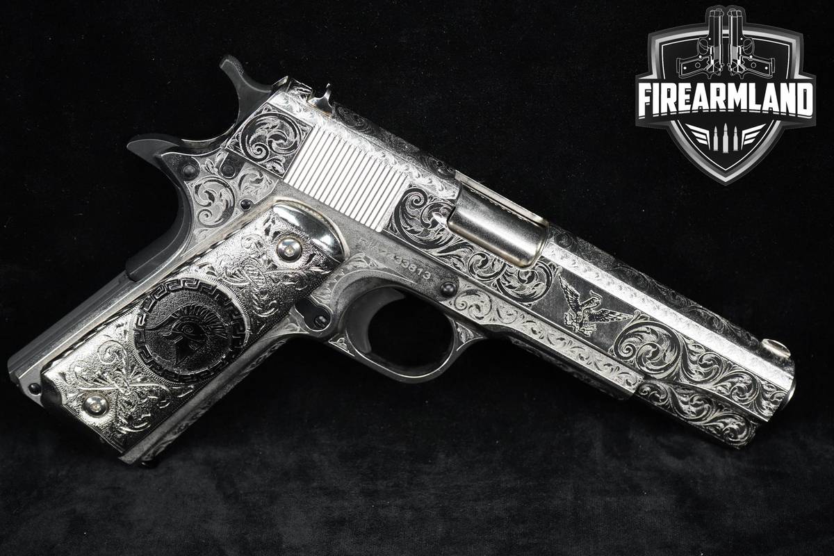 ENGRAVED! Rock Island Armory GI Standard FS 38 Super 1911 5" Bright Nickel
