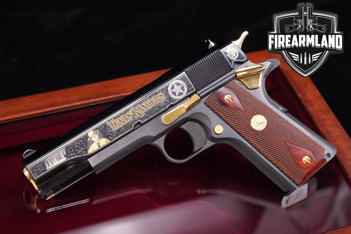 Colt Government Model 1911 Texas Ranger Edition 45 ACP 5" Blued +ORIG BOX