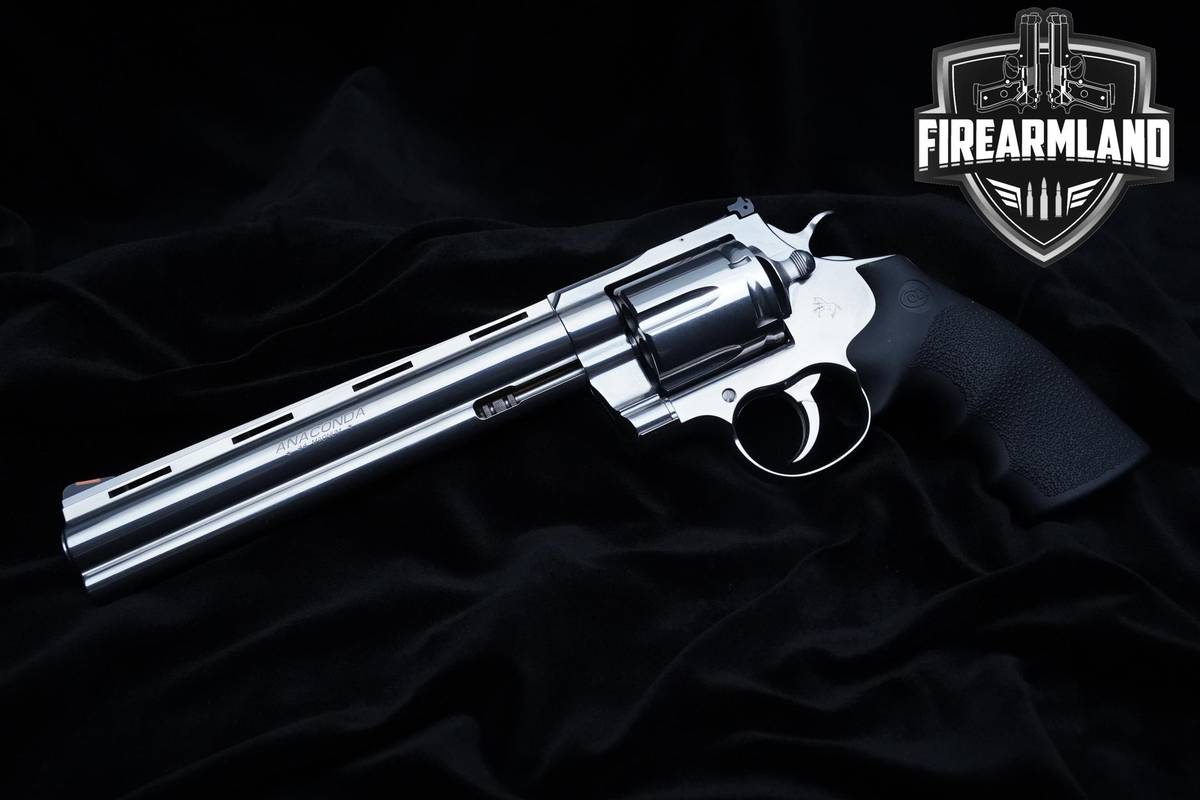 Colt Anaconda 44 Magnum 8" Polished Stainless Anaconda Colt VENT RIB DA/SA
