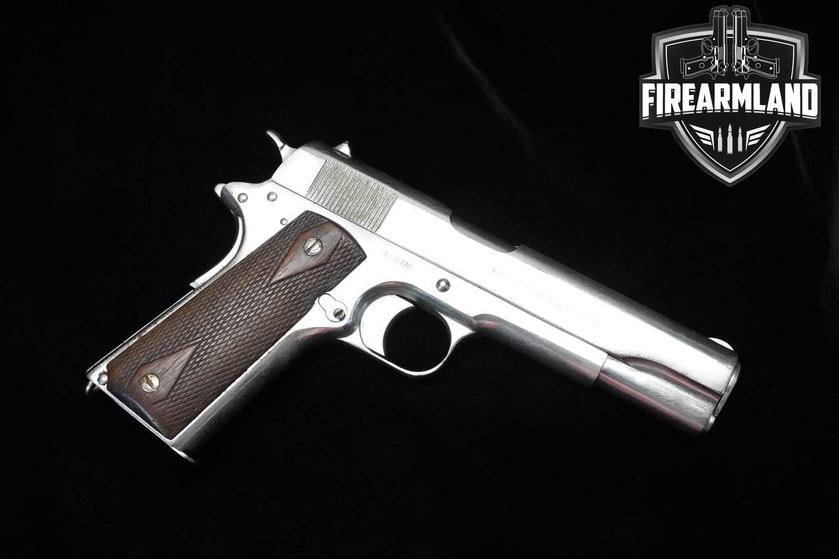 1918 Colt 1911 Government Model 45 ACP NICKEL 5" Colt-US ARMY 1911 HOLSTER