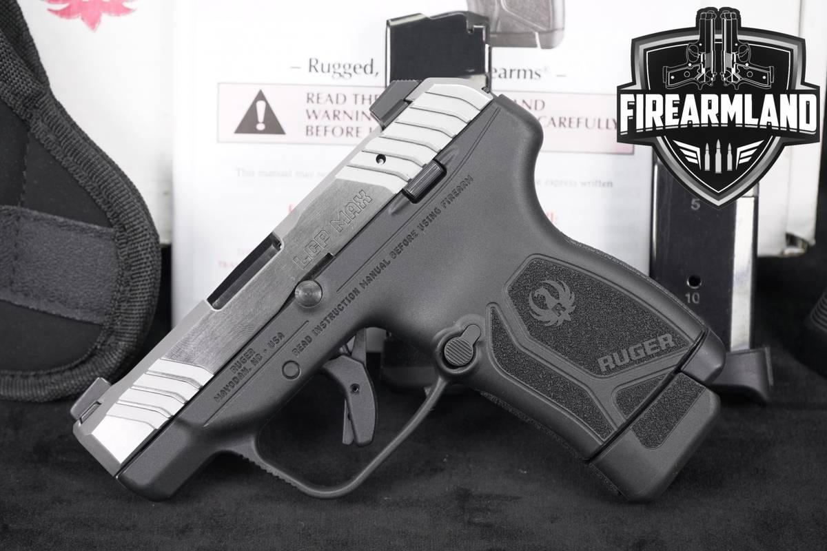 Ruger LCP MAX 380 ACP 2.75 Two-Tone Stainless +3 MAGS, ORIG BOX & HOLSTER