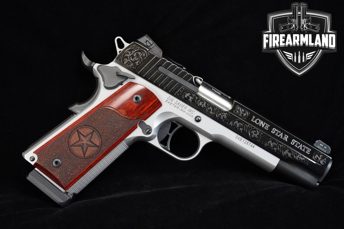 UNFIRED Sig Sauer SILVER Engraved Texas Edition LONE STAR STATE 1911 45ACP