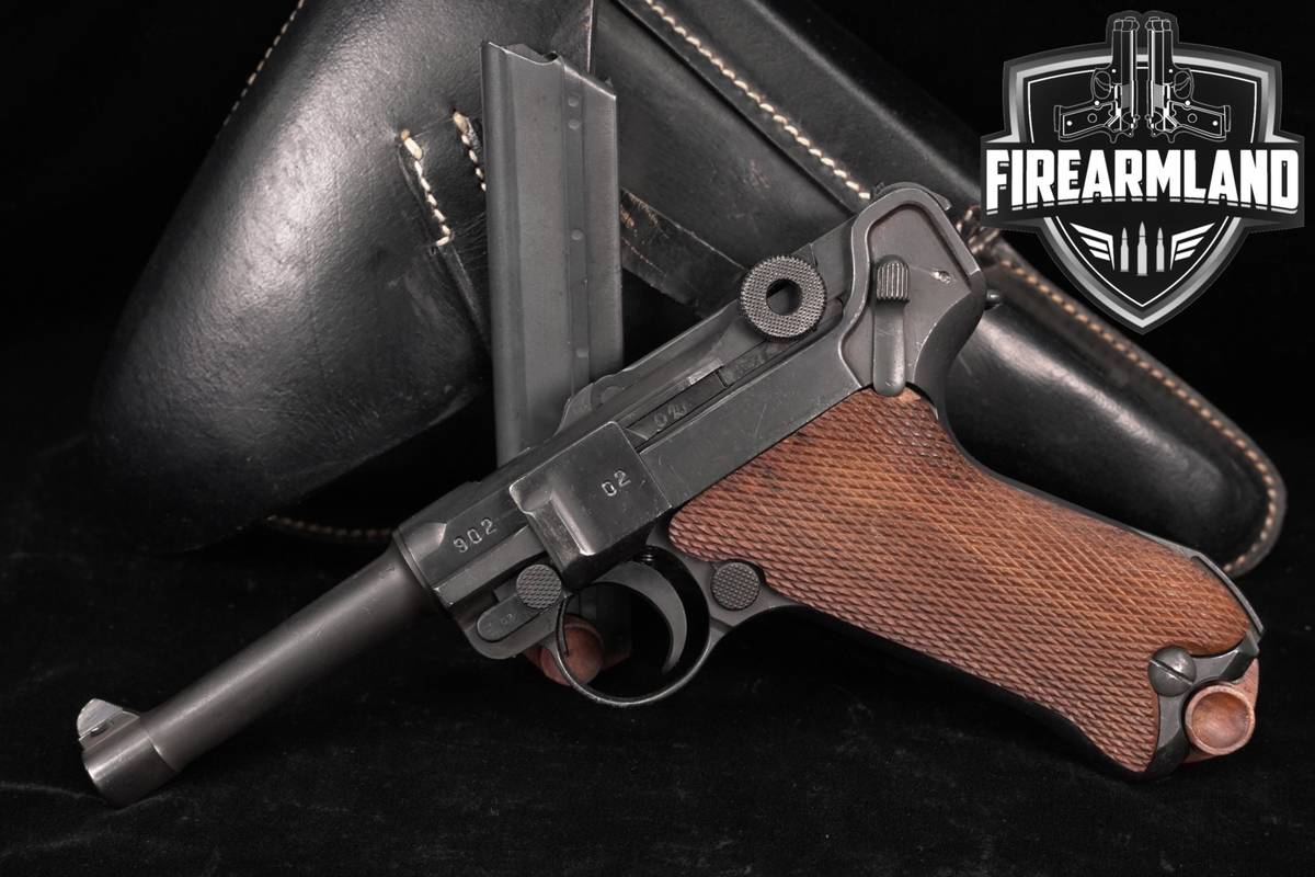 WWI 1916 DWM Pistole 08 Luger 9mm 4" Blued P08 P.08 P +2 MAGS & HOLSTER