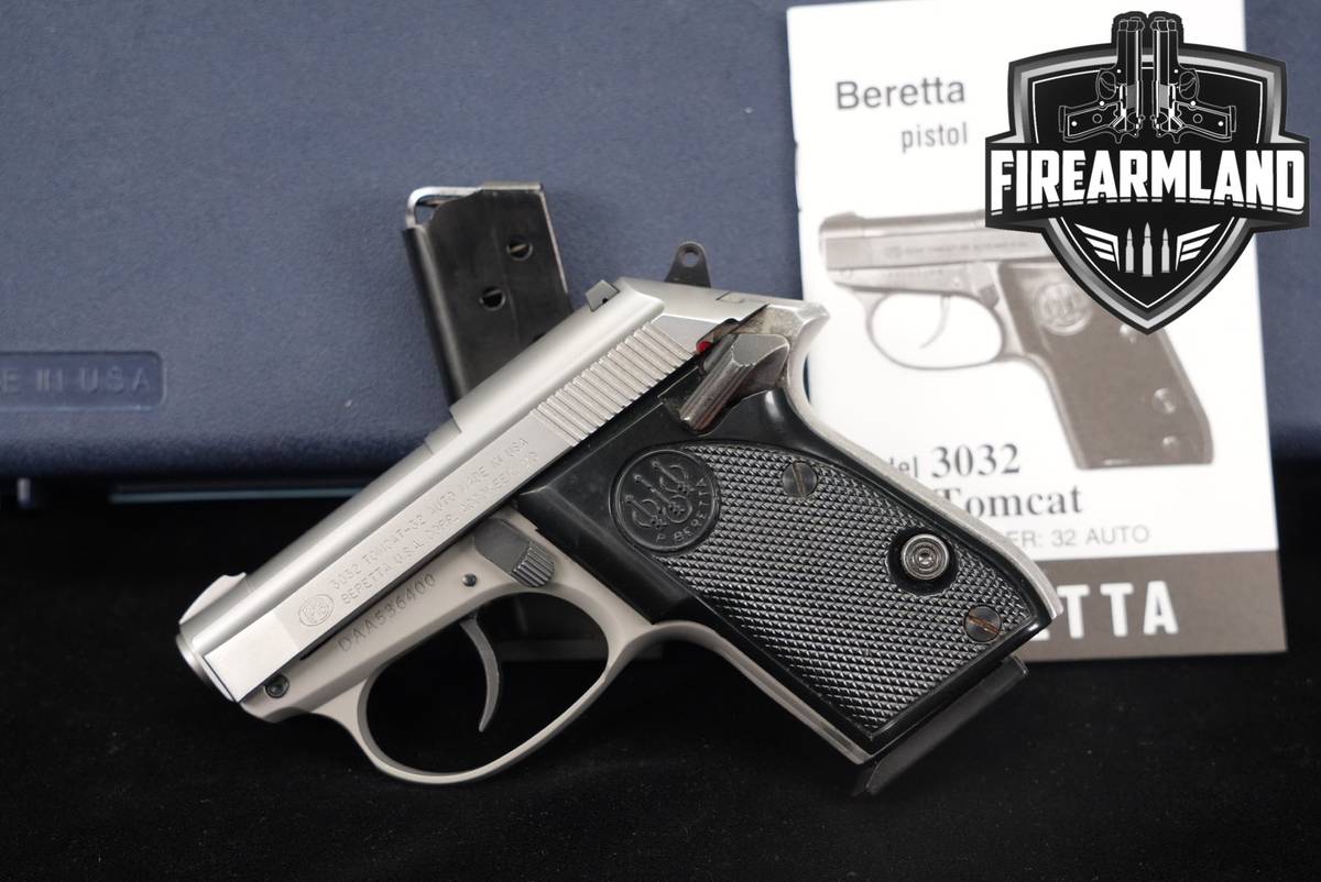 Beretta 3032 Tomcat Inox 32 ACP 2.4" Stainless +2 MAGS & ORIG CASE