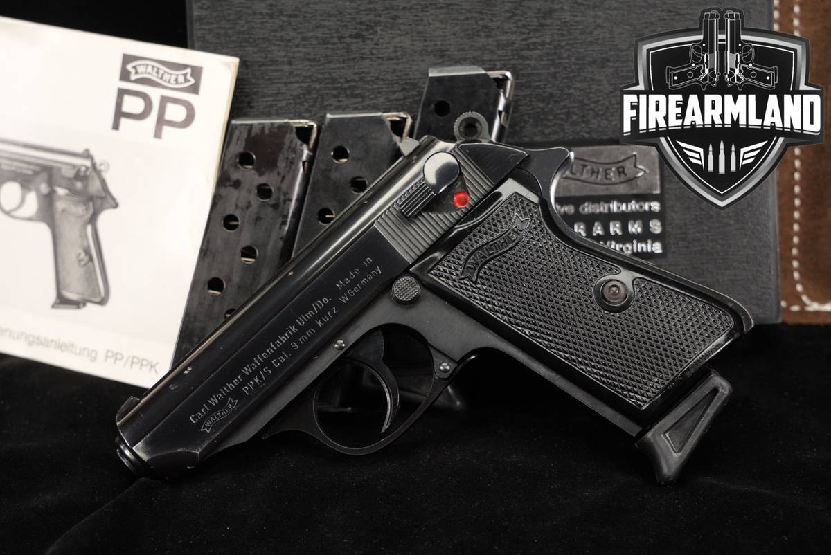 1983 Walther PPK/S 380 ACP 3.3" Blued DA/SA +4 MAGS, ORIG CASE & HOLSTER