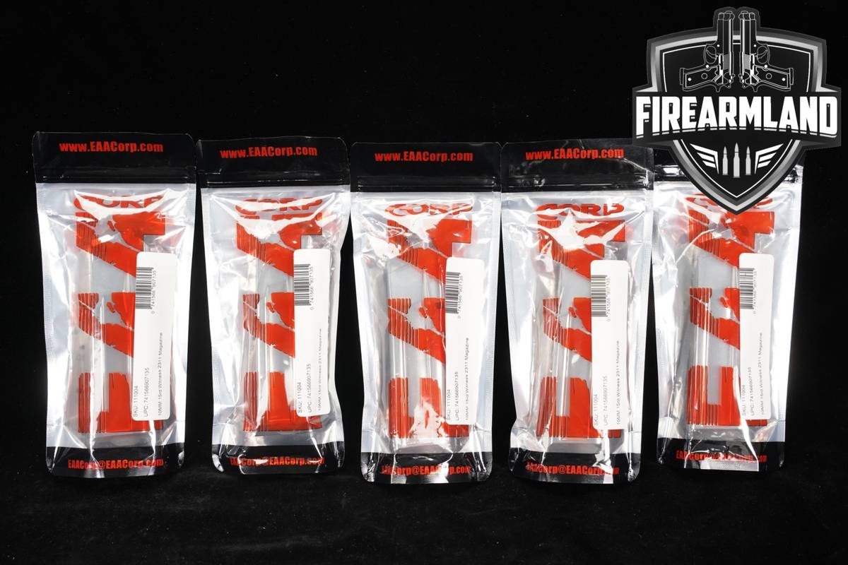 FIVE (5) EAA Witness 2311 2011 DS 1911 15-Rd Magazines 10mm Tanfoglio Mags