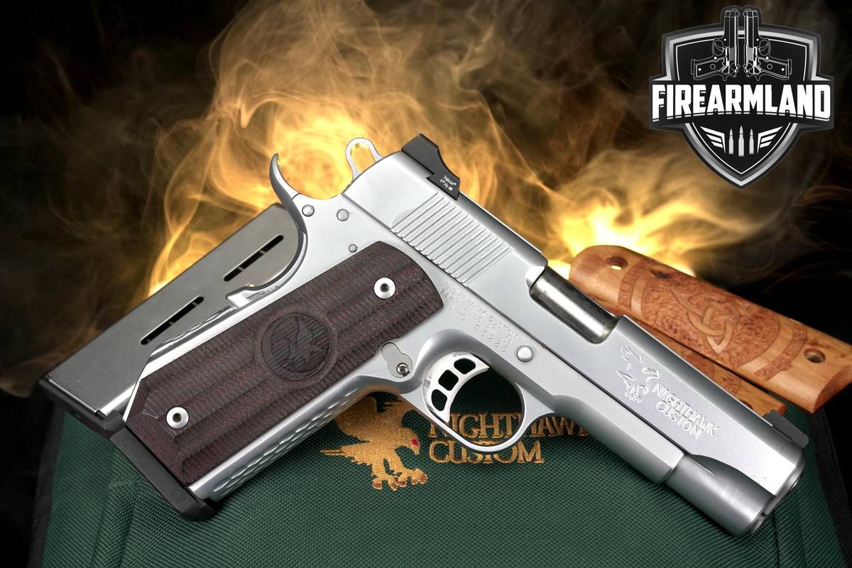 Nighthawk Custom Talon II 45 ACP 1911 4.25" Stainless Bobtail +4MAGS & CASE