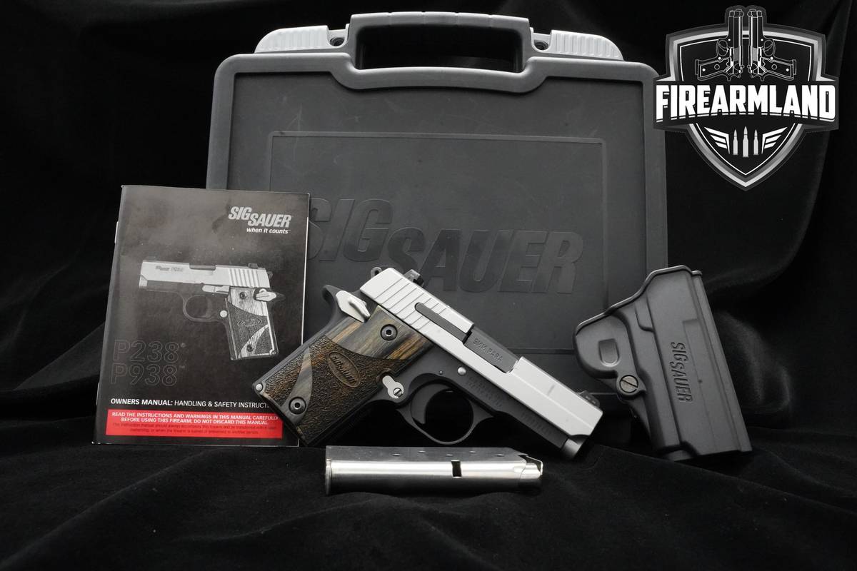 Sig Sauer P938 9mm Stainless Steel Sig-Sauer P938 P-938 ORIG CASE & HOLSTER