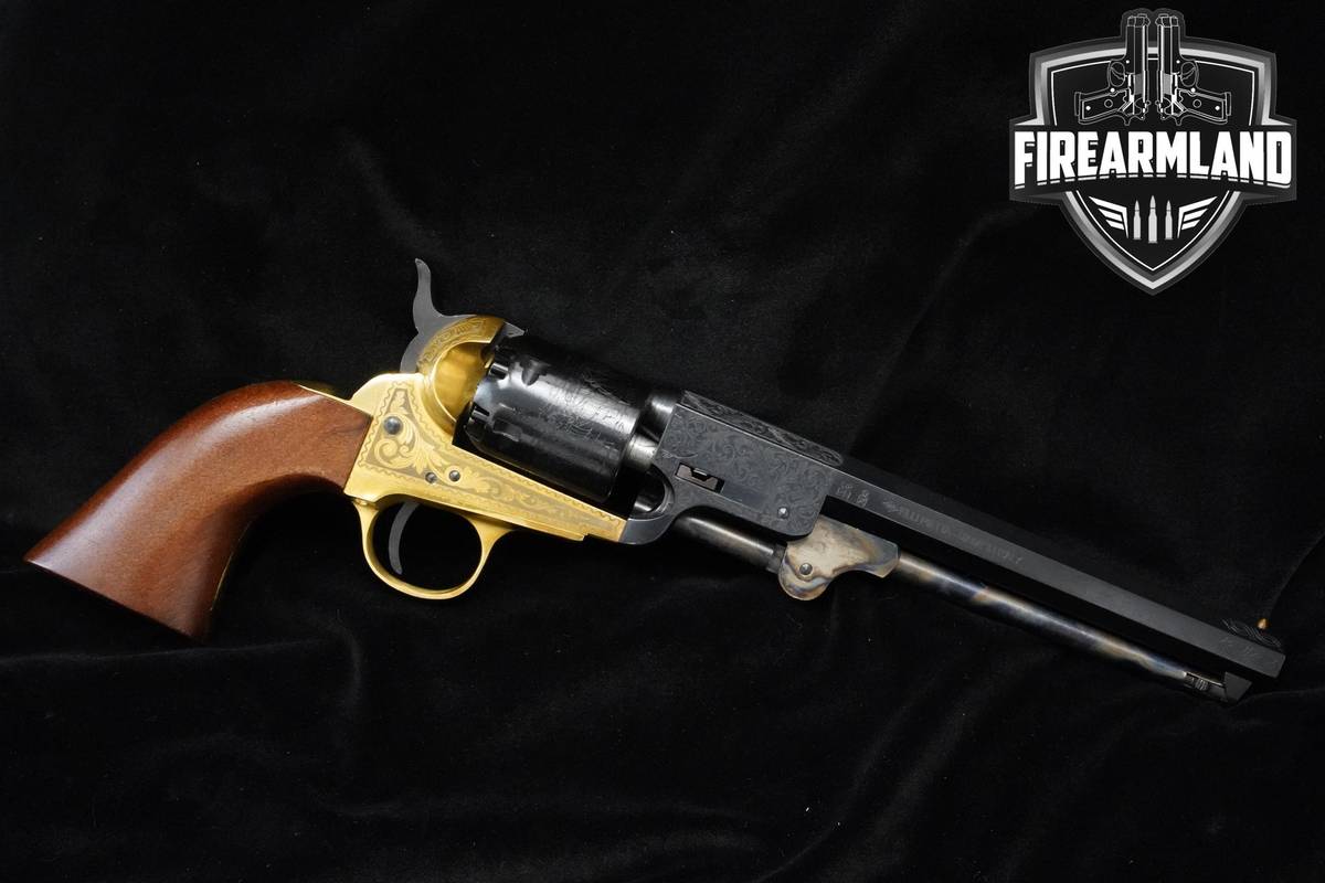 LIKE-NEW F.lli Pietta Colt 1851 Navy Brass Engraved .36 Black Powder 7.5"
