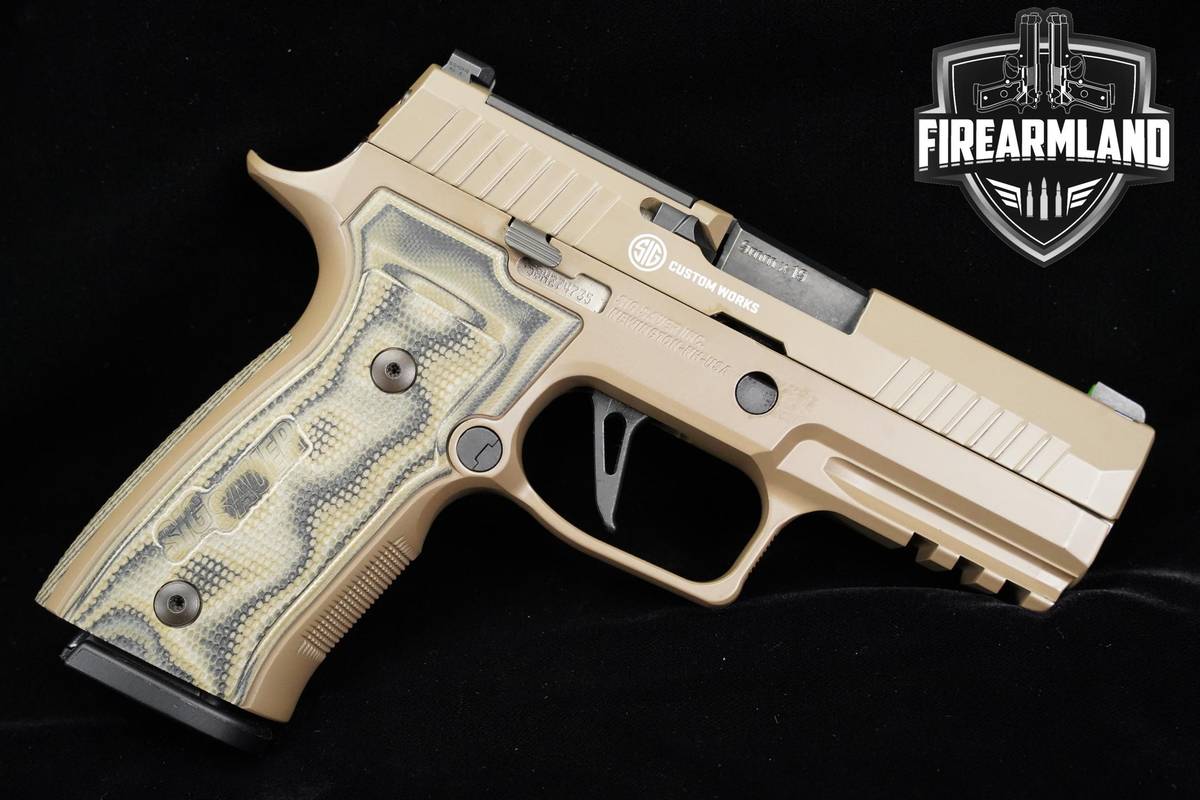 CUSTOM WORKS Sig Sauer P320 AXG Scorpion 9mm FDE P-320 +3 MAGS & ORIG CASE